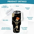 thumbnail image 2 of Yayeee 40oz Stainless Steel Tumbler with Straw and Handle Double-Wall Insulated Travel Water Bottle, Black Halloween Dancing, 2 of 8