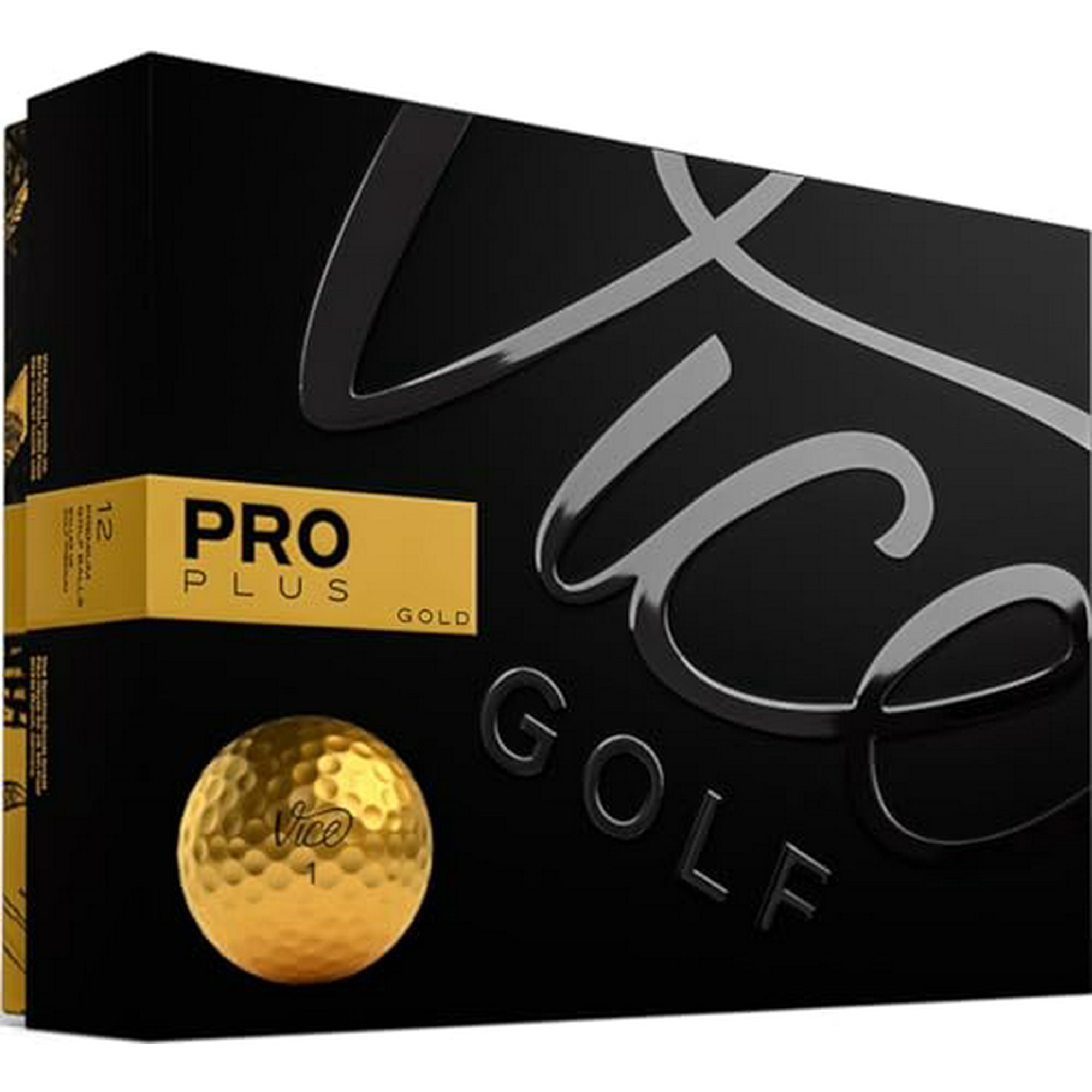 Vice Pro Plus Golf Balls, Gold
