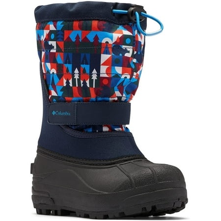 Columbia Unisex-Child Toddler Powderbug Plus II Print Snow Boot Big Kid 8-12 Years 7 Big Kid Collegiate Navy/Static Blue