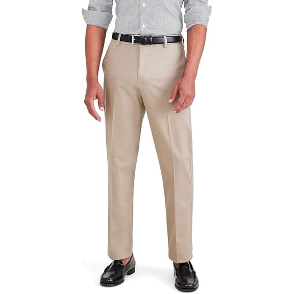 Dockers Men's Signature Khaki Slim Fit Iron Free with Stain Defender Timberwolf, 32W x 34L