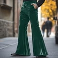 thumbnail image 5 of Joernso Men's Bell Bottom Velvet Pants Retro Style 70s Disco Outfit Casual Loose-Fit Party Street Flared Trousers for Daily Street Office Parties, 5 of 7
