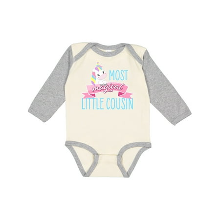 

Inktastic Most Magical Little Cousin- cute unicorn Gift Baby Girl Long Sleeve Bodysuit