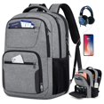 thumbnail image 1 of Mochila de viaje para portátil SDYSM de 45 L con carga USB de 17,3", color gris, 1 of 7