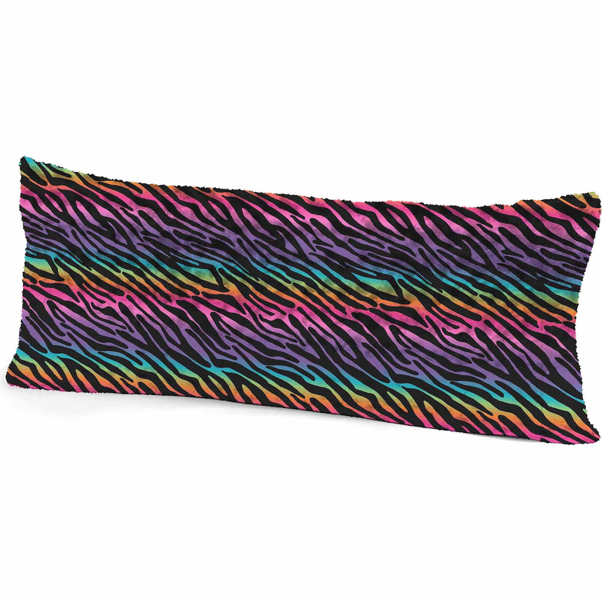 image: your zone rainbow zebra body pillow