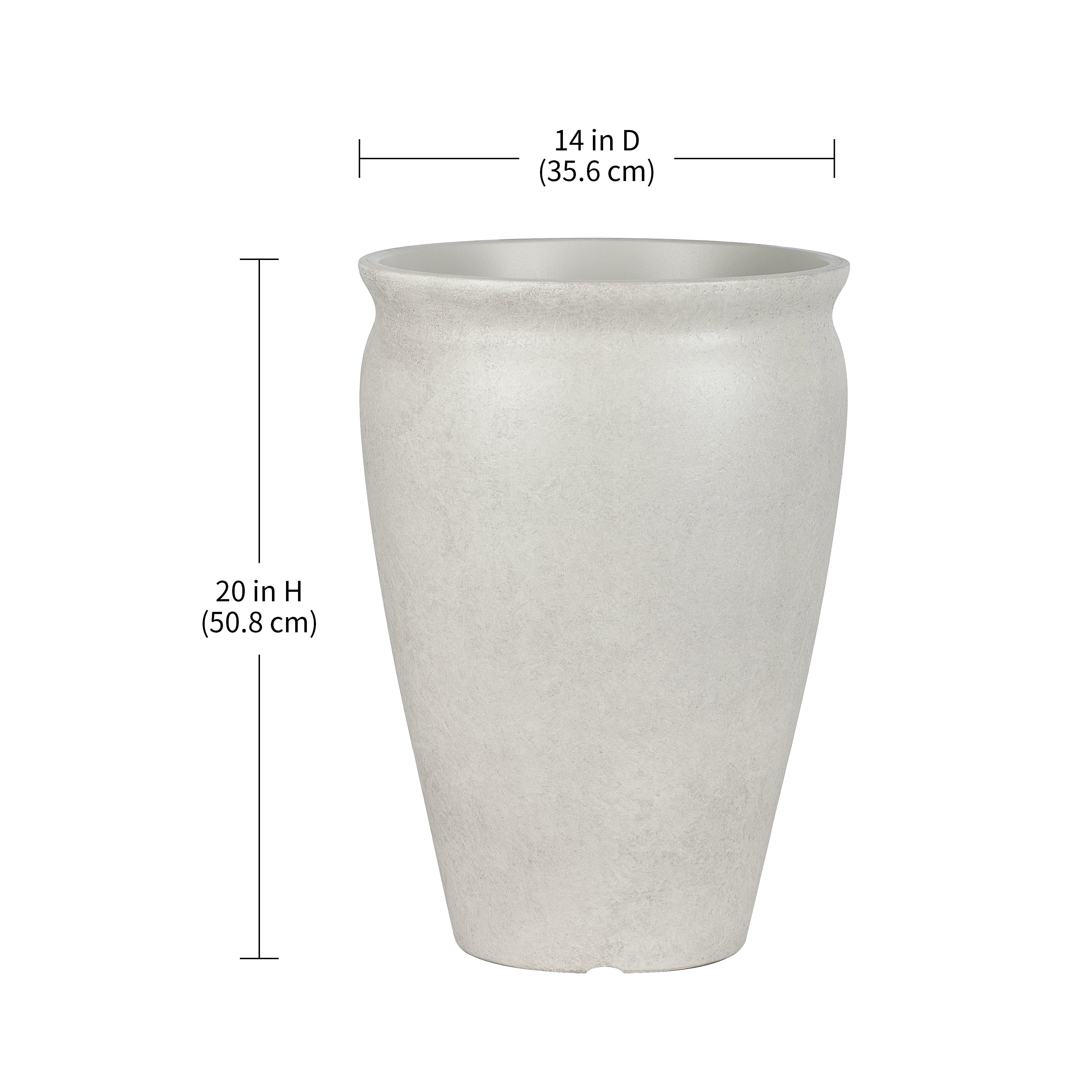 Better Homes & Gardens 14inch Hawthorn Planter Gypsum with Modern Design for Indoor Outdoor Plant