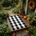 thumbnail image 7 of Orange and Black Plaid Rug, 32'' x 20'' Fall Outdoor Front Door Decor Mat, Cotton Washable Hand-Woven Rug for Layered Doormat, Autumn Halloween Thanksgiving Carpet for Porch, Entryway, 7 of 7