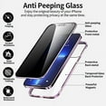 thumbnail image 6 of Magnetic Privacy Case for iPhone 16 Pro Max, Anti peep Magnetic Adsorption Double Side Tempered Glass Full Body Case Privacy Screen Protector Metal Titanium Frame Clear Back Phone Case Cover Gold, 6 of 6