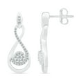 thumbnail image 3 of DGOLD 10kt White Gold Round White Diamond Infinity Cluster Earrings (1/3 cttw), 3 of 4