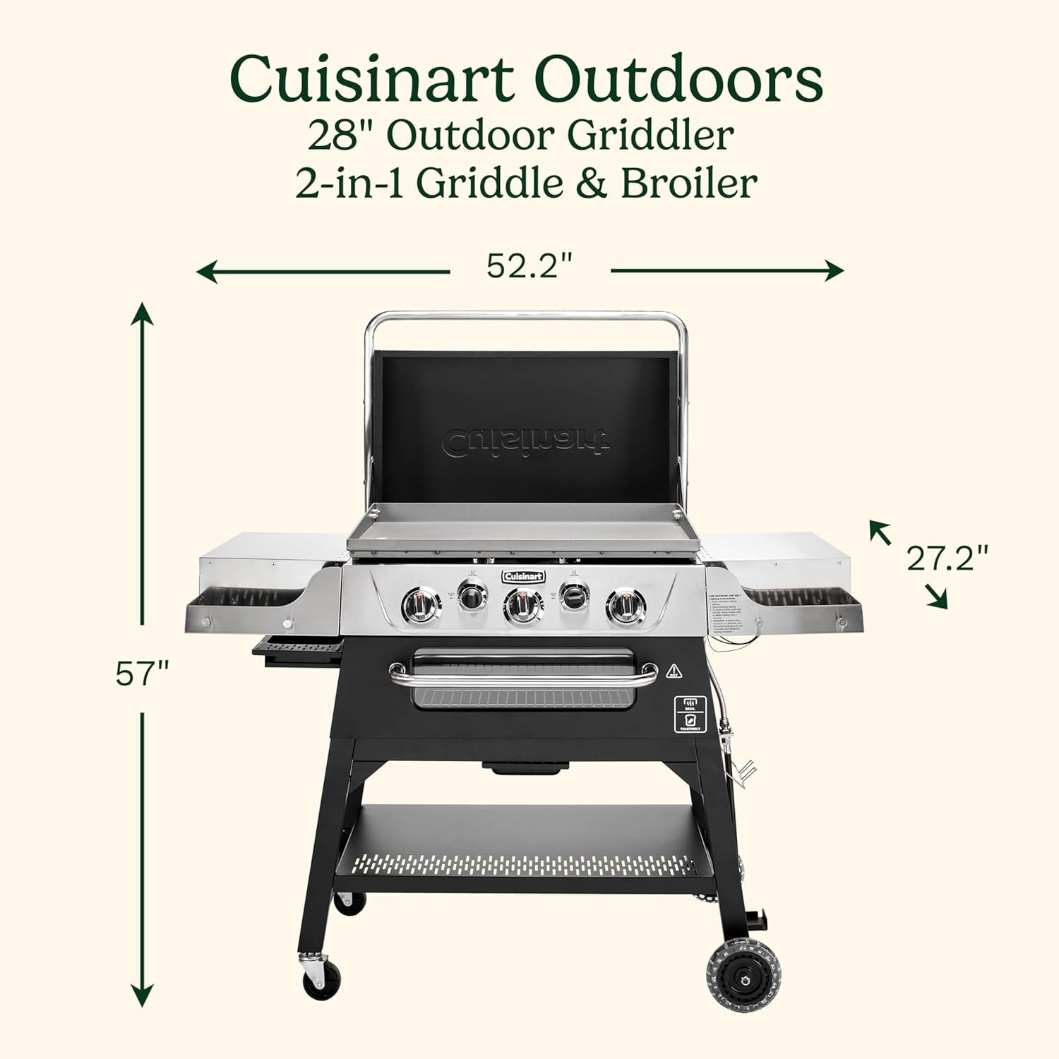 Cuisinart 28” Outdoor Griddler and Broiler Combo - Thumbnail 2