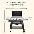 thumbnail image 3 of Cuisinart 28” Outdoor Griddler and Broiler Combo, 2-in-1 Carbon Steel Flat-Top Grill and Broiler with Hood, Adjustable Rack, Wheels, Side Tables, Large Cooking Area for BBQs, Outdoor Griddle Station, 3 of 12