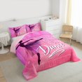thumbnail image 3 of Homewish Dance Ballet Girl 3 Pieces Queen Comforter Set for Female Men Girls,Pink Purple Gradient Ultra Soft Bedding Sets,Dreamy Princess Bedding Comforter Set Breathable,Microfiber Bedroom Decor, 3 of 8