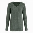 thumbnail image 4 of Towmus Long Sleeve Shirts for Women Tunic Sweaters Casual V Neck Fall Winter Fashion Clothes Basic Tees, Sizes S-2XL, 4 of 5