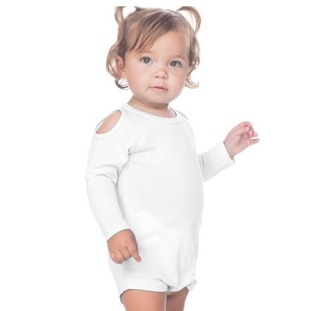 

Kavio Baby Girl s Sheer Jersey Raglan Long Sleeve Onesie Wht 12 M
