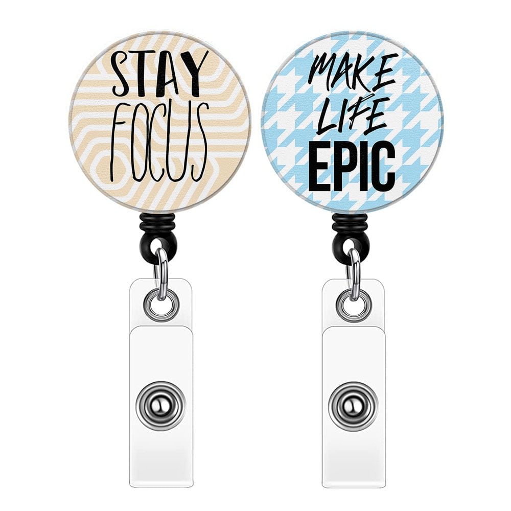 WIRESTER Set 2pcs Design Key Card Holder Belt Clip Reel Id Badge