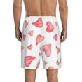 thumbnail image 3 of Naloa Pink Hearts Men's Short Pajama Pants, Lounge Comfort Shorts with Elasticized Waistband and Side Pockets - XX-Large, 3 of 9