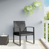 vidaXL Patio Chair 2 Pcs Patio Furniture Dining Chair for Porch PP Rattan