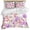 White, variant on 3 Piece Pink Blue Spring Floral Duvet Cover Set Queen Size,Microfiber Comforter/Quilt Cover with Corner Ties and 2 Pillowcases,Rustic Summer Flower Botanical All Season Bedding with Zipper Closure