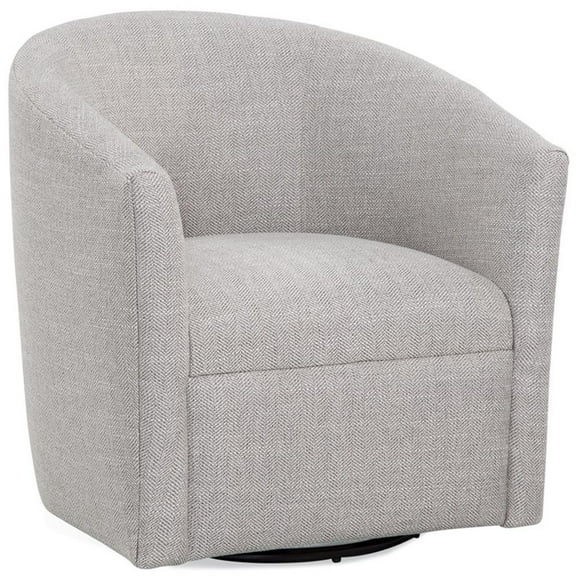 Bowery Hill Transitional Fabric Swivel Chair in Sea Oat Beige