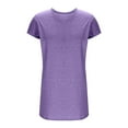 thumbnail image 6 of Purple Short Sleeve Dresses for Ladies Fall Summer V Neck Spandex Midi Knee High Basic Dresses Juniors Button 2025 Clothing Fashion M, 6 of 8