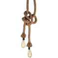 thumbnail image 1 of Lámpara de araña de cuerda de cáñamo de doble cabeza 220 V E27, lámpara retro de estilo campestre, decoración de araña de cuerda de cáñamo para restaurantes, bares, cafeterías (1 metro, sin bombillas), 1 of 3