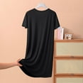 thumbnail image 5 of Womens Nightgown Casual Home Leisure Short Sleeve Crewneck Sleep Dress Sleepwear Black 2XL, 5 of 8