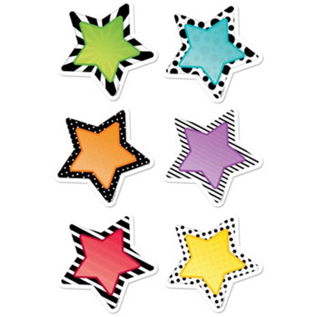Creative Teaching Press CTP5786 10 Po. Coupe Designer Étoiles Audacieuses et Lumineuses - Outs