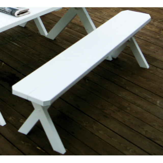 A &amp; L Furniture Yellow Pine Crossleg Backless Bench