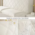 thumbnail image 3 of Funda de cabecero universal, funda de cabecero elástica suave, funda protectora de felpa corta a prueba de polvo y lavable, para decoración de dormitorio, blanco, 180 cm, 3 of 5