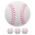 thumbnail image 1 of 4 Pcs Pratique de Softball pour Enfants Entraînement de Sécurité Usage Intérieur et Extérieur Rond Blanc Mousse PU, 1 of 8