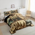 thumbnail image 3 of Castle Fairy Kids Safari Bear Full Size Comforter Sets,Vintage Jungle Cabin Bedding Sets, 3 of 8