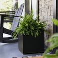 thumbnail image 2 of Wallowa Metallic Cube Planter 17Lx17Wx20H inches, Large Outdoor Square Planter 24lbs Black, 2 of 6