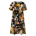 thumbnail image 5 of Drses Women's Casual Dresses Women's Summer Bohemian Print Short Sleeve Beach Dress Knee Length Dress Short Sleeve Dress for Women Summer, 5 of 5