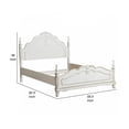 thumbnail image 5 of Pemberly Row Full Bed with Floral Motif Carvings & Turned Legs in Antique White, 5 of 12