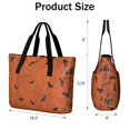 thumbnail image 3 of Tote Bag for Women - Halloween Spider Web and Bats Shoulder Bag - Large Utility Work Duffle Bag with Zipper Handbag for Travel, Work, Sprots, 3 of 5