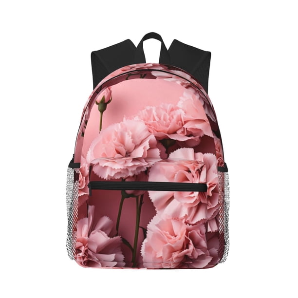 Easygdp Delicate Pink Carnations Mochila Casual para Portátil, Mochila para Escuela, Viajes, Negocios