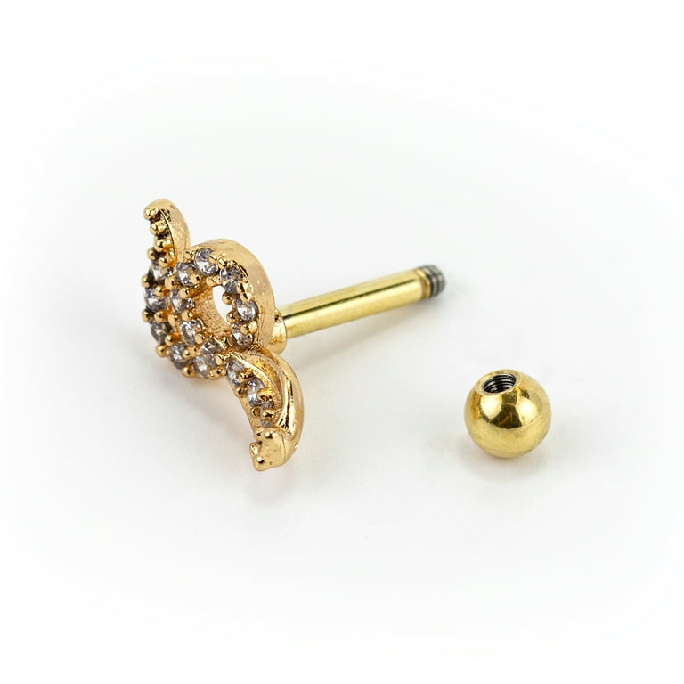 [Single] Tragus piercing snake Gold-plated