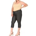 thumbnail image 4 of Moa Collection Women's Plus Size Slim Fit Pocket Jeggings Capri Pants for Everyday Wear, 4 of 6
