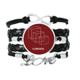 thumbnail image 1 of Mathematical Geometric Space Cuboids Bracelet Love Accessory Twisted Leather Knitting Rope Wristband, 1 of 3