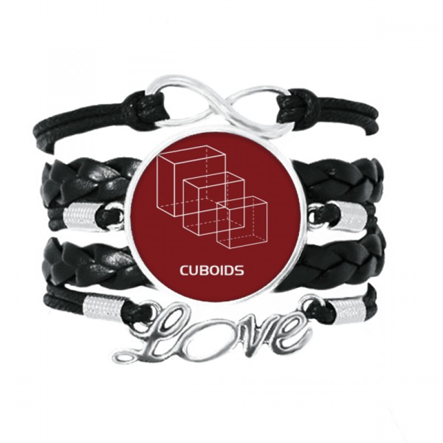 Mathematical Geometric Space Cuboids Bracelet Love Accessory Twisted Leather Knitting Rope Wristband