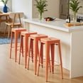 thumbnail image 2 of Vineego Counter Height Stackable Bar Stool, Orange (Set of Orange), 2 of 7