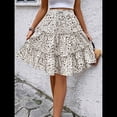thumbnail image 3 of Falda de Mujer con Estampado Floral, Dobladillo con Volantes, Cintura Alta Elástica y Lazo Frontal. S, 3 of 5