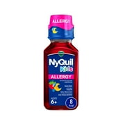 Vicks NyQuil Kids Allergy Liquid, Kids Nighttime Allergy Symptom Relief, Doxylamine Succinate Antihistamine, Berry Flavor, Ages 6+, 8 FL OZ