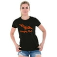thumbnail image 4 of Haunted Halloween Bat Hanging Out Womens Slim Fit Graphic Tee Brisco Brands L, 4 of 5