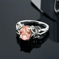 thumbnail image 4 of Gem Stone King 925 Sterling Silver Peach Nano Morganite Ring for Women (2.00 Cttw, Oval 9X7MM, Available in Size 5, 6, 7, 8, 9), 4 of 5