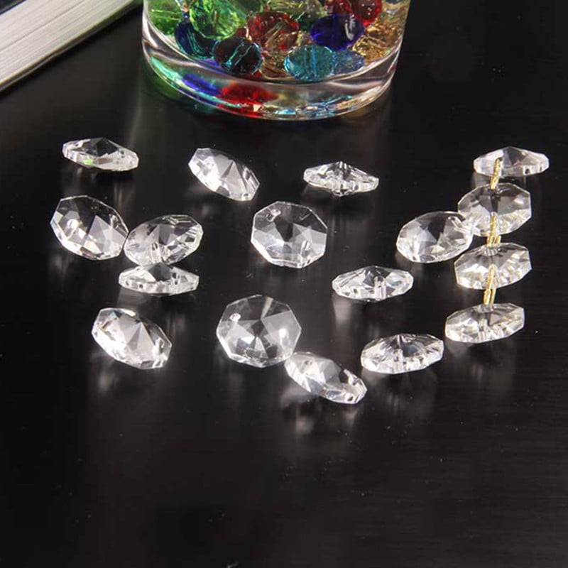 10pcs Transparent Chandelier Beads Crystal Acrylic Prism 14mm ***NEW*** 