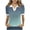 Green-03, variant on Women's Collared Shirt Ombre Gradient V Neck Casual Knit Blouse White Trim Top Summer Clothes