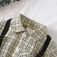 thumbnail image 5 of NZRVAWS Toddler Baby Boys Shorts Set Short Sleeve Button Down Plaid T-Shirt + Solid Color Suspender Shorts 2PCS Summer Outfits 4-5 Years, 5 of 8
