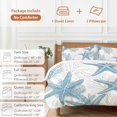 thumbnail image 6 of 3 Piece Coastal Starfish Duvet Cover Set California King,Microfiber Comforter/Quilt Cover with Corner Ties and 2 Pillowcases,0cean Nautical Coral Seagrass Nature Soft Bedding with Zipper Closure, 6 of 8