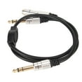 thumbnail image 1 of Cable Divisor Y De 6,35mm A Doble 6,35mm, Carcasa De Metal, Cable Estéreo Profesional De 1/4 Pulgadas, Conector Chapado En Oro De 19,7 Pulgadas Para Micrófono, 1 of 7