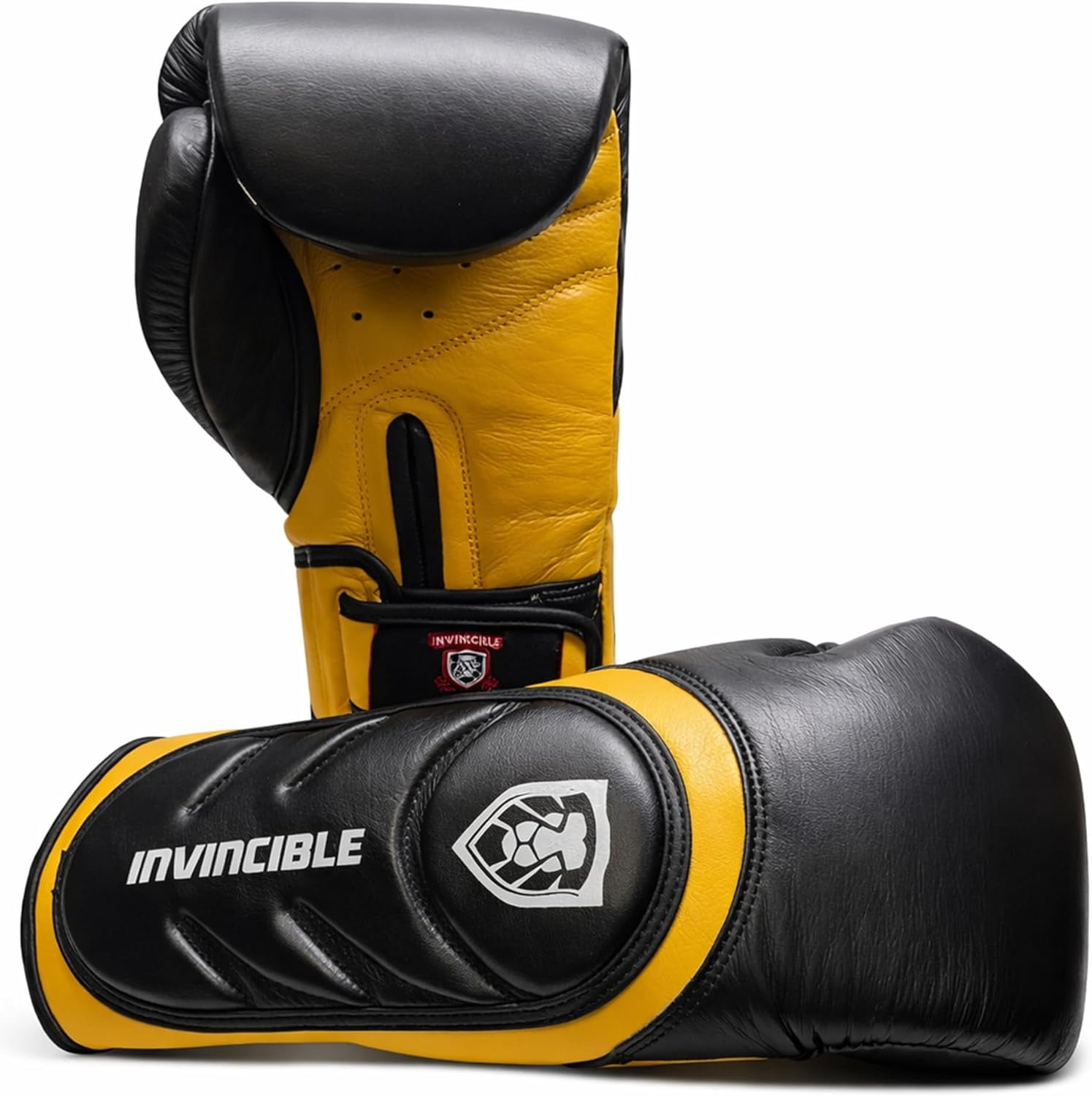 Invincible Fight Gear Professional Hook and Loop Leather Training Boxing Gloves v2.0 - Ideal for Boxing, Kickboxing, Muay Thai, MMA for Men Women and Kids
